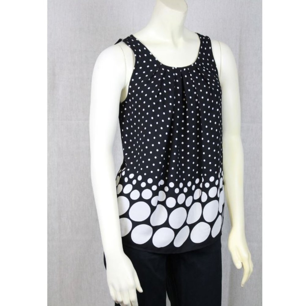 Professional tank top Black w/ white polka dots